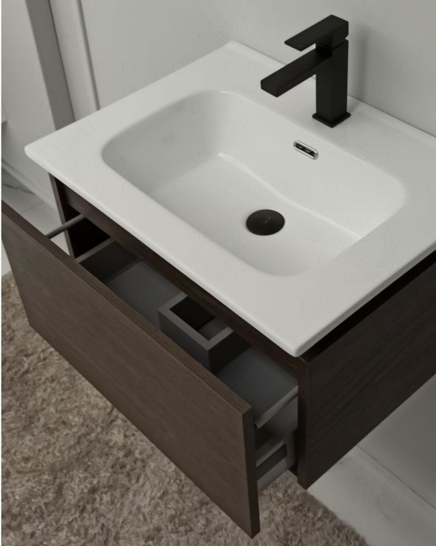 Mobile bagno sospeso Giava rovere scuro 60 cm Mobile bagno sospeso Giava rovere scuro 60 cm