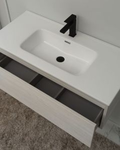 Mobile bagno sospeso Giava rovere bianco cm 100