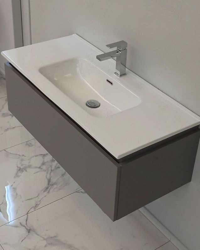 Mobile bagno sospeso Giava grigio perla cm 100