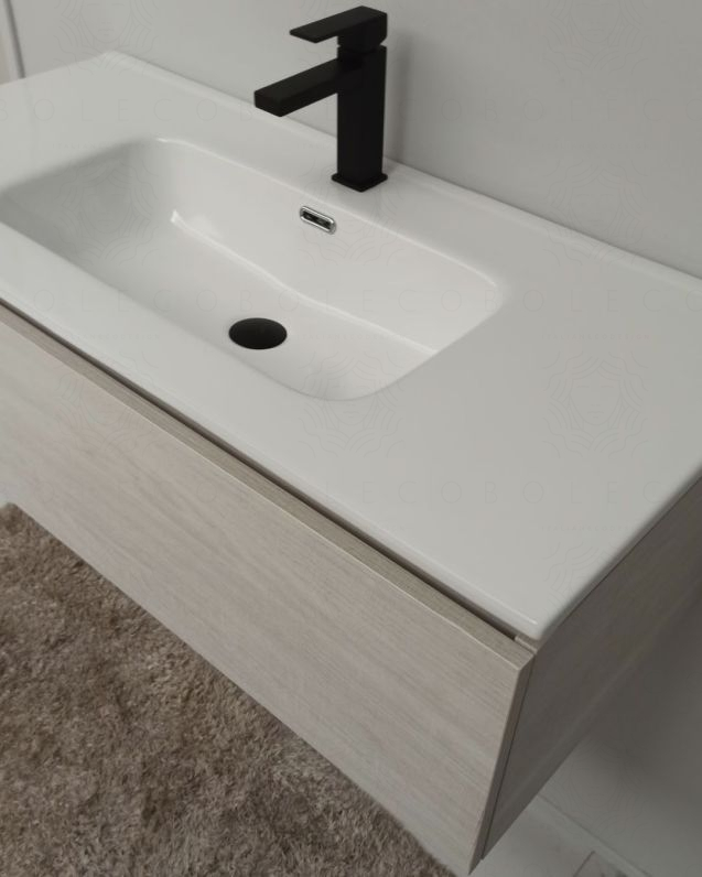 Mobile bagno sospeso Giava rovere bianco cm 100 Mobile bagno sospeso Giava rovere bianco cm 100