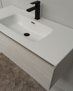 Mobile bagno sospeso Giava rovere bianco cm 100