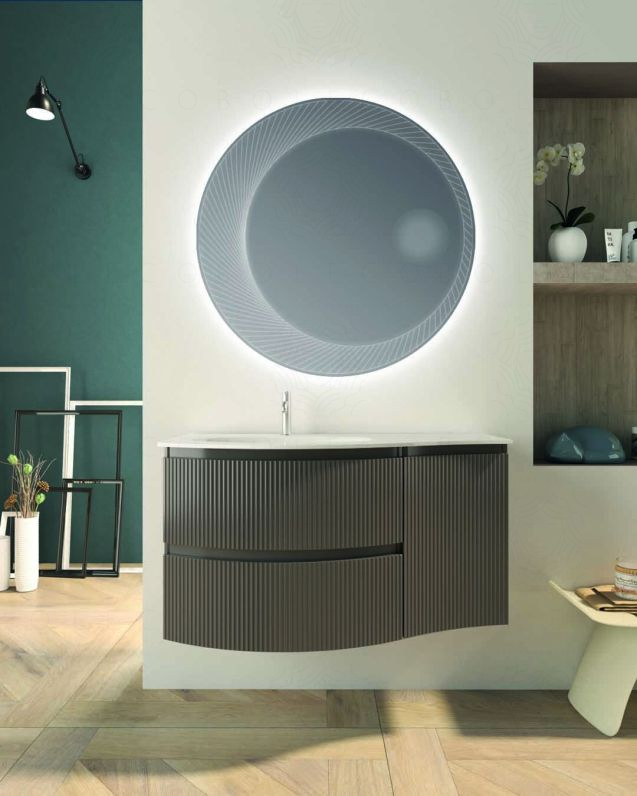 Mobile bagno sospeso 105 cm Greta grigio vulcano con lavabo in Mobile bagno sospeso 105 cm Greta grigio vulcano con lavabo in