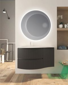 Mobile bagno sospeso 105 cm Greta nero opaco con lavabo in