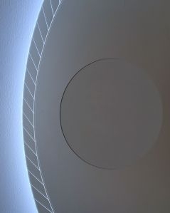 Mobile bagno sospeso Giava 60 cm rovere scuro con cassettiera 60 cm e specchio led