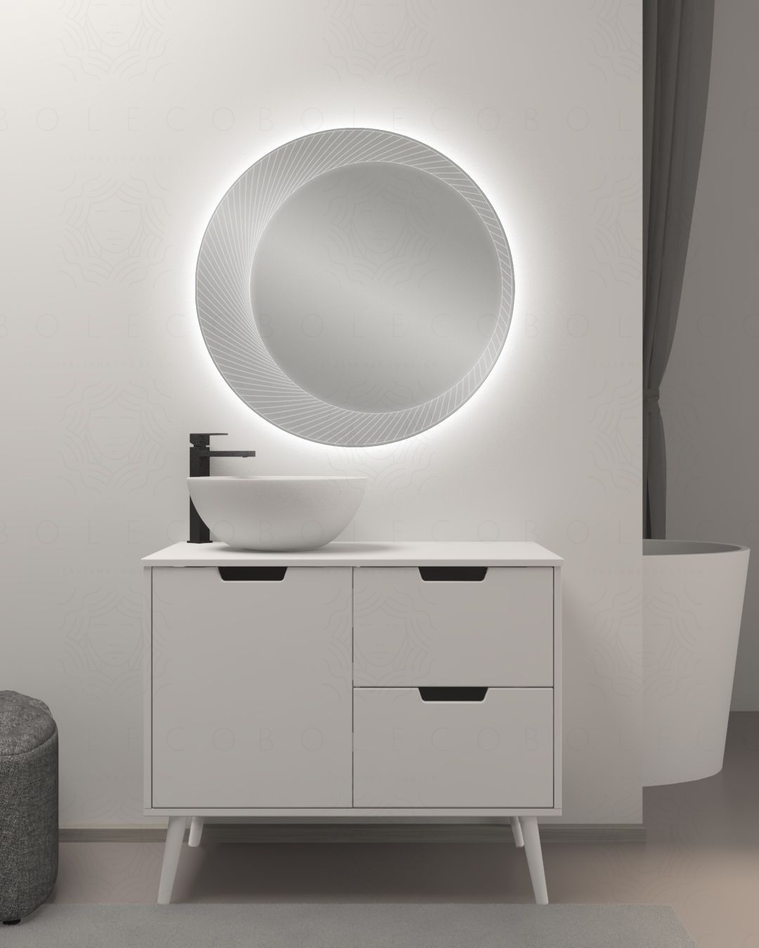 Mobile bagno Amanda con piedi, cm.90 Mobile bagno Amanda con piedi, cm.90