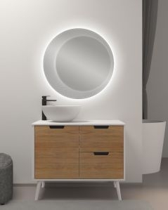 Mobile bagno Amanda rovere naturale con piedi, cm.90