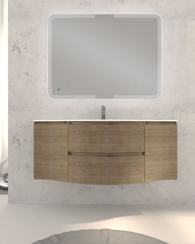 Mobile bagno sospeso Greta 140 rovere naturale e lavabo in