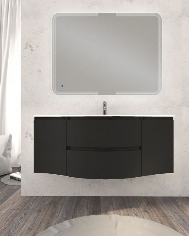 Mobile bagno sospeso Greta 140 lavagna e lavabo in resina
