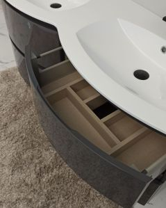 Mobile bagno sospeso Greta antracite lucido cm 140 con doppio