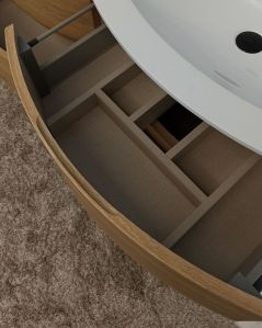 Mobile bagno sospeso Greta rovere naturale cm 140 con doppio