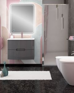 Mobile bagno sospeso Lady 74 cm antracite  - curvo