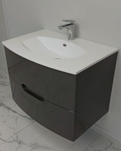 Mobile bagno sospeso Lady 74 cm antracite  - curvo