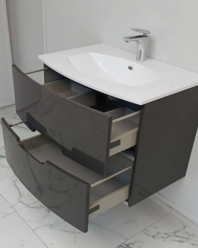 Mobile bagno sospeso Lady 74 cm antracite  - curvo