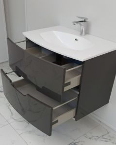 Mobile bagno sospeso Lady 74 cm antracite  - curvo