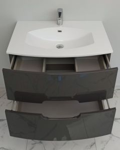 Mobile bagno sospeso Lady 74 cm antracite  - curvo