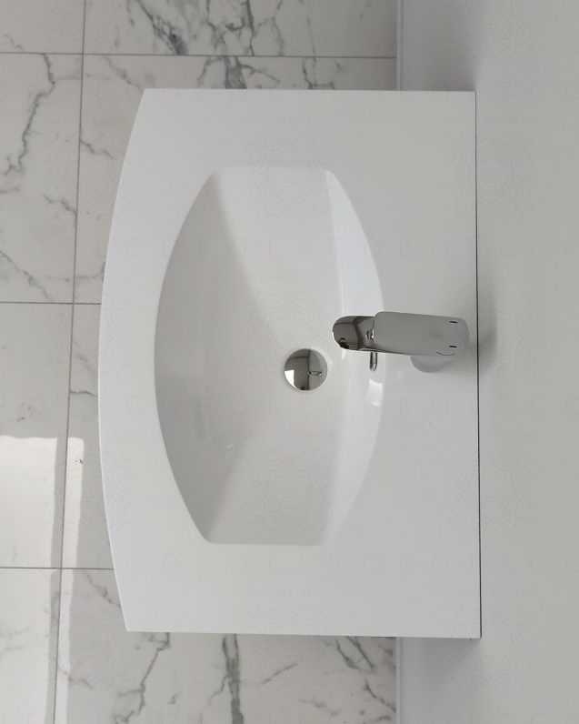 Mobile bagno sospeso Lady 74 cm antracite  - curvo