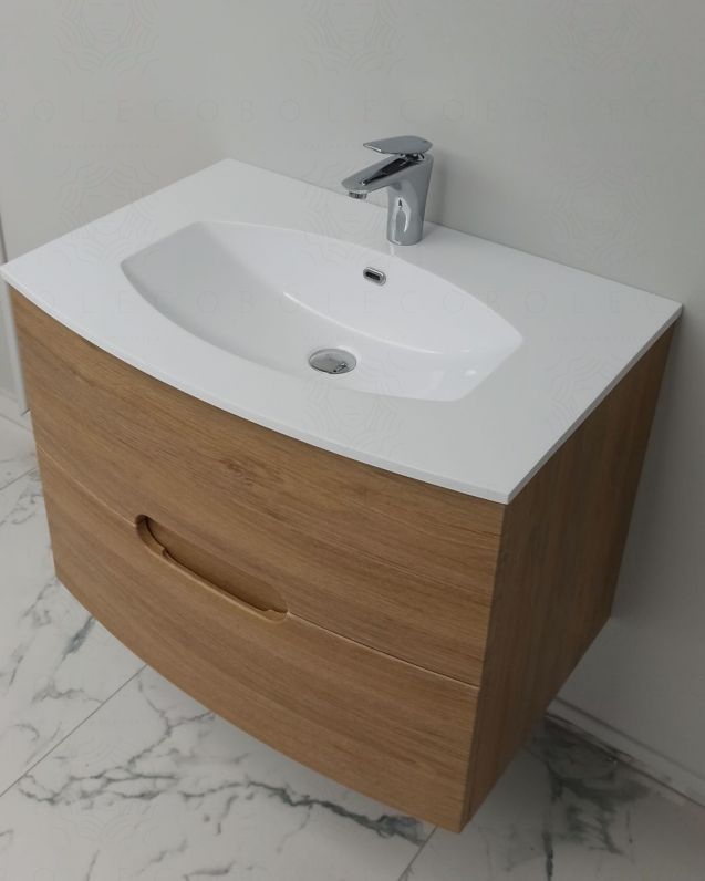 Mobile bagno sospeso Lady 74 cm rovere naturale  - curvo