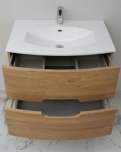 Mobile bagno sospeso Lady 74 cm rovere naturale  - curvo