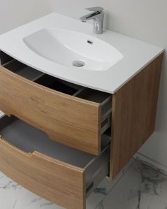 Mobile bagno sospeso Lady 74 cm rovere naturale  - curvo