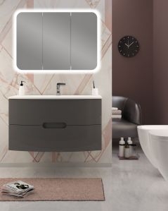 Mobile bagno sospeso Lady, curvo antracite cm.100
