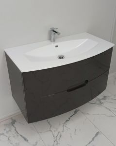 Mobile bagno sospeso Lady, curvo antracite cm.100