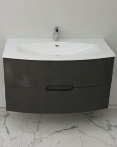 Mobile bagno sospeso Lady, curvo antracite cm.100
