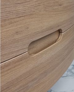 Mobile bagno sospeso Laday, curvo rovere cm.100
