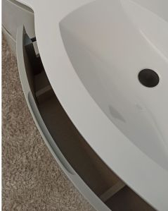 Mobile bagno sospeso Greta grigio lucido cm 140 con doppio