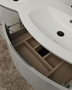 Mobile bagno sospeso Greta grigio lucido cm 140 con doppio