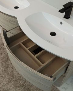 Mobile bagno sospeso Greta rovere grigio cm 140 con doppio
