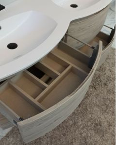 Mobile bagno sospeso Greta rovere grigio cm 140 con doppio