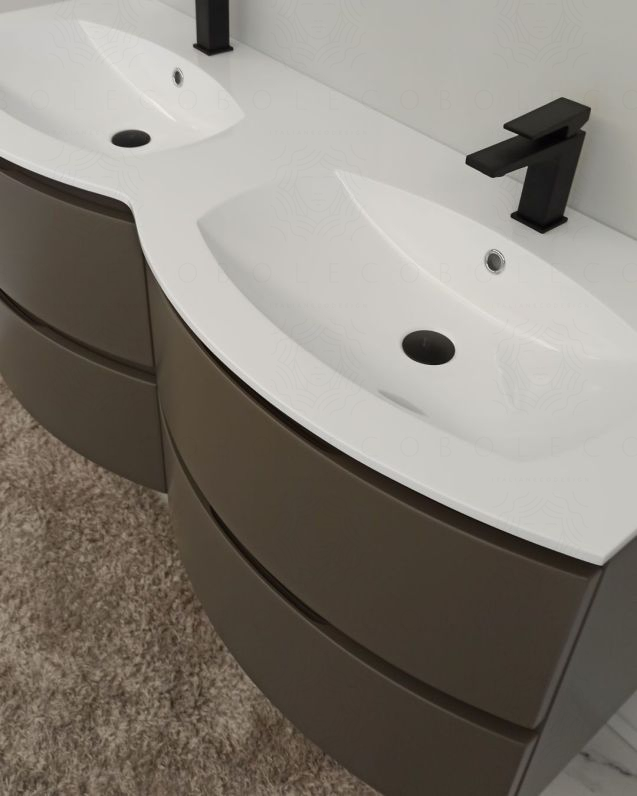 Mobile bagno sospeso Greta grigio vulcano cm 140 con doppio