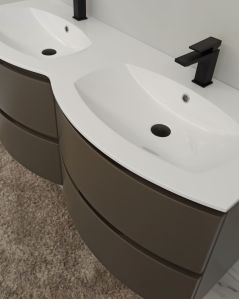 Mobile bagno sospeso Greta grigio vulcano cm 140 con doppio