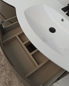 Mobile bagno sospeso Greta grigio vulcano cm 140 con doppio