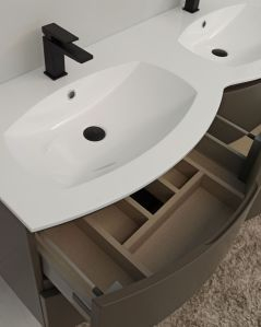 Mobile bagno sospeso Greta grigio vulcano cm 140 con doppio