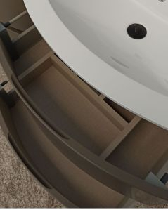 Mobile bagno sospeso Greta grigio vulcano cm 140 con doppio