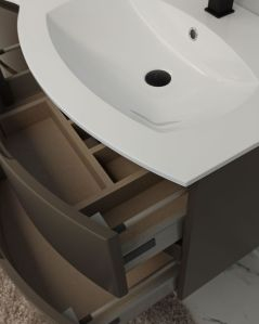 Mobile bagno sospeso Greta grigio vulcano cm 140 con doppio