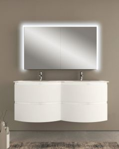 Mobile bagno sospeso Greta bianco opaco cm 140 con doppio