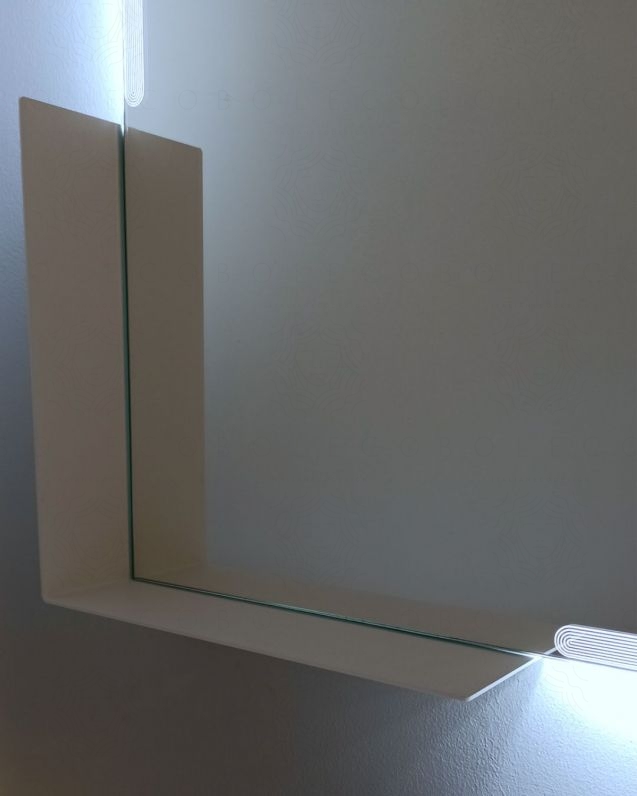 Mobile bagno sospeso Lady, curvo, cm.100 con specchio led Mobile bagno sospeso Lady, curvo, cm.100 con specchio led