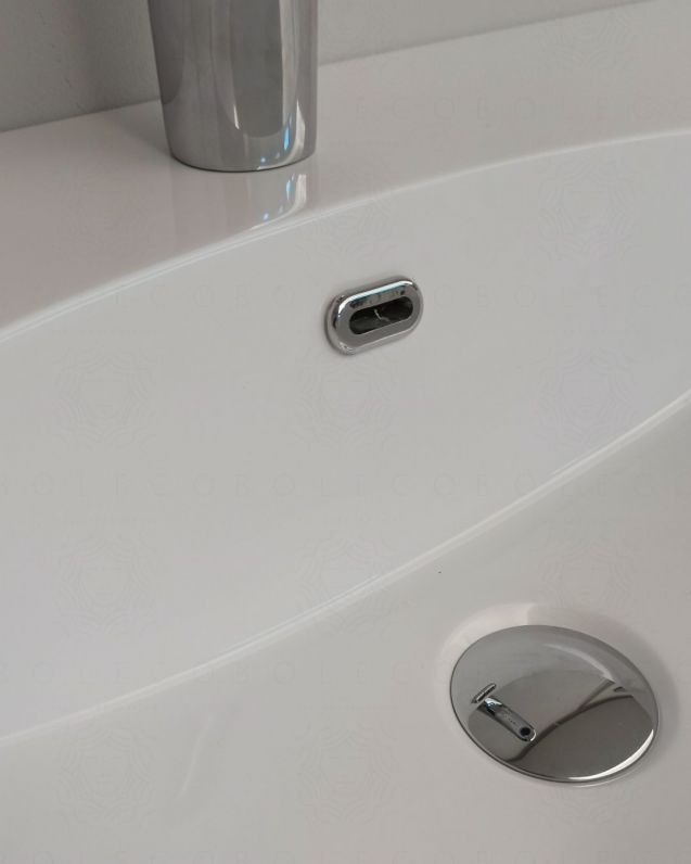 Mobile bagno sospeso Lady, curvo, cm.100 con specchio led Mobile bagno sospeso Lady, curvo, cm.100 con specchio led