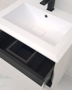 Mobile bagno sospeso Ghibli 115 cm rovere bianco con specchio led