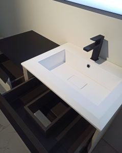 Mobile bagno sospeso Ghibli 115 cm rovere bianco con specchio led