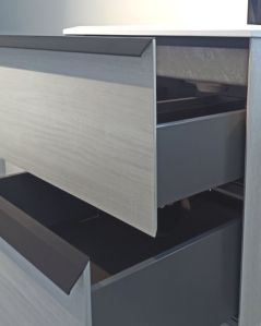 Mobile bagno sospeso Ghibli 115 cm rovere bianco con specchio led