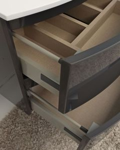 Mobile bagno curvo sospeso 105 cm antracite lucido e specchio