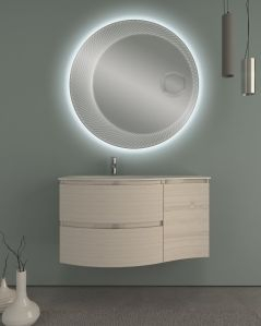 copy of Mobile bagno curvo sospeso 105 cm grigio lucido e