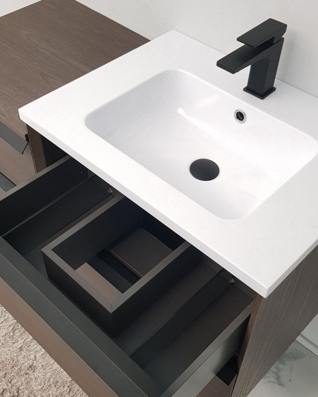 Mobile bagno sospeso Ghibli cm.105 rovere scuro Mobile bagno sospeso Ghibli cm.105 rovere scuro