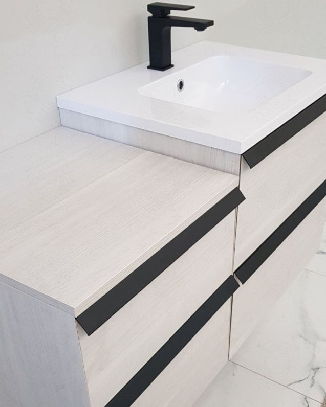 Mobile bagno sospeso Ghibli cm.105 rovere bianco Mobile bagno sospeso Ghibli cm.105 rovere bianco