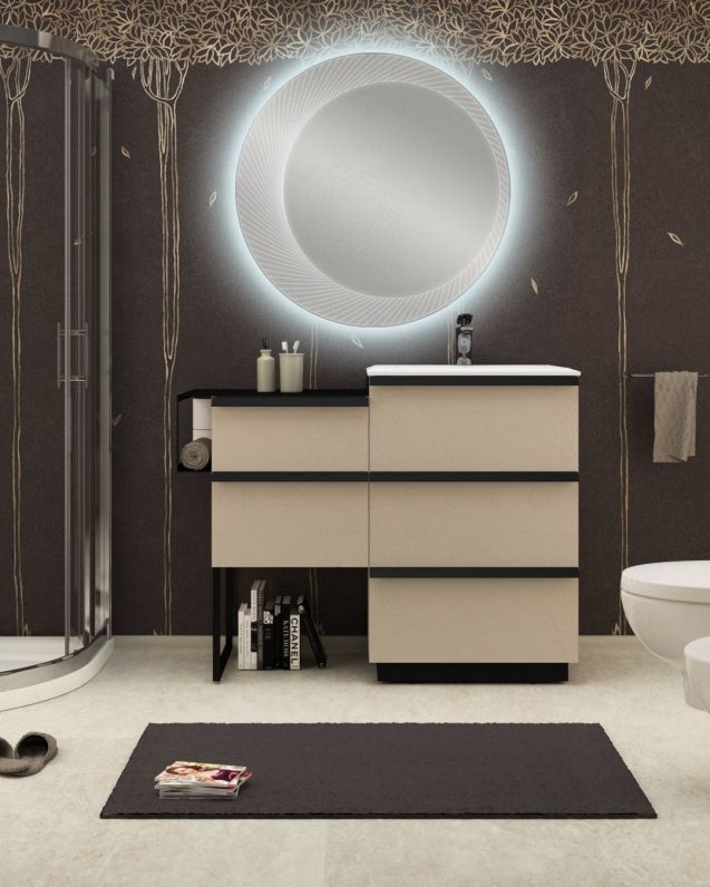 Mobile bagno a terra Ghibli cm.115 con specchio led