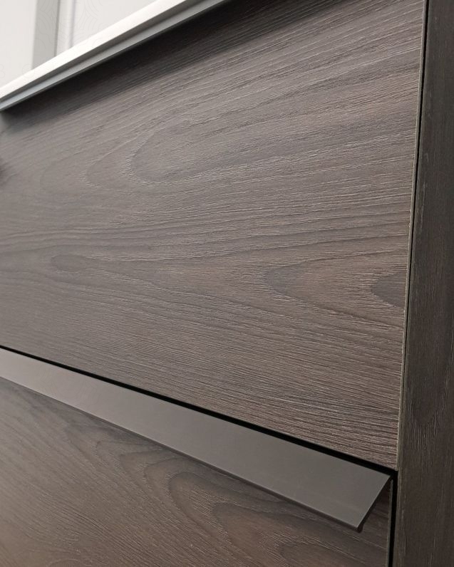 Mobile bagno a terra Ghibli cm 115  rovere scuro con specchio led