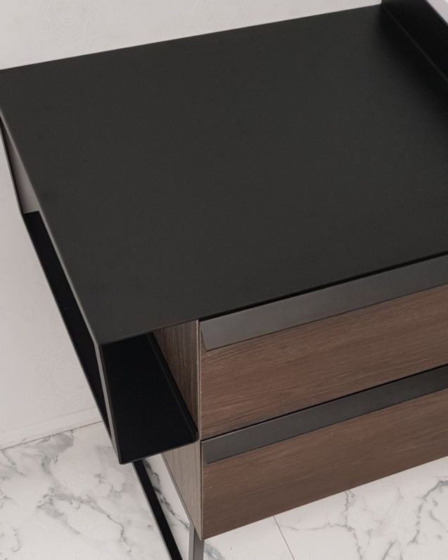 Mobile bagno a terra Ghibli cm 115  rovere scuro con specchio led